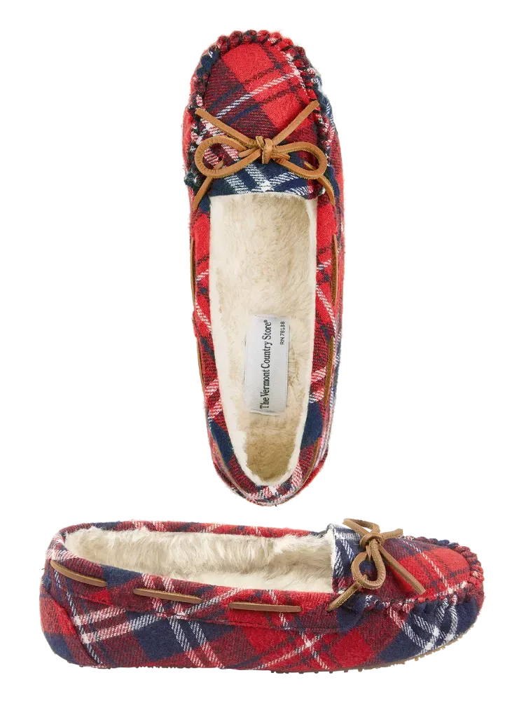 Women's Plaid Cabin Moccasins