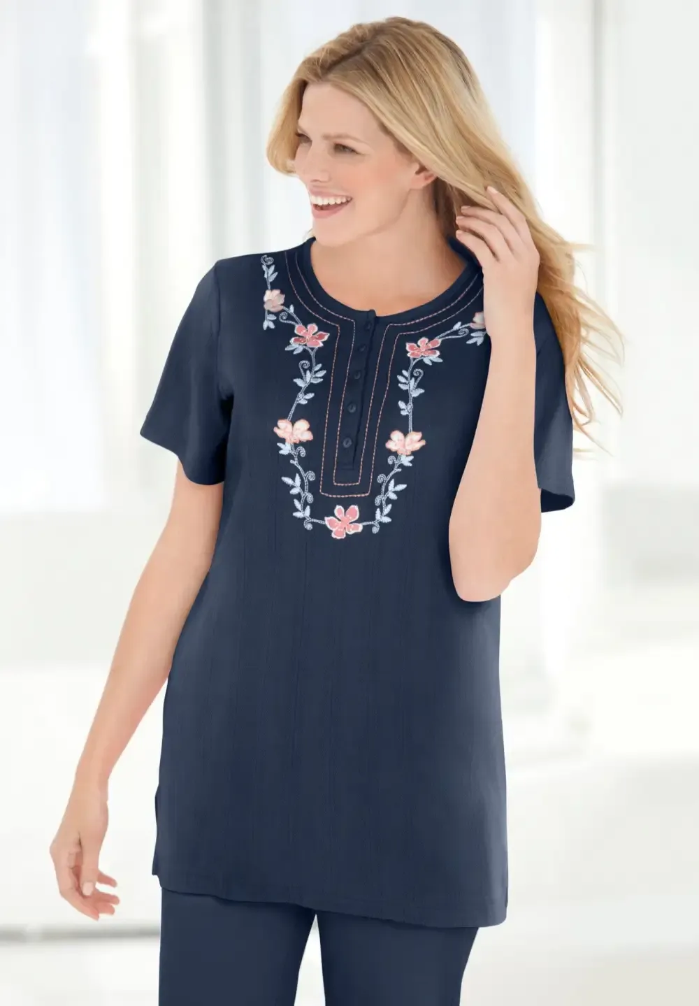 7-Day Embroidered Pointelle Tunic