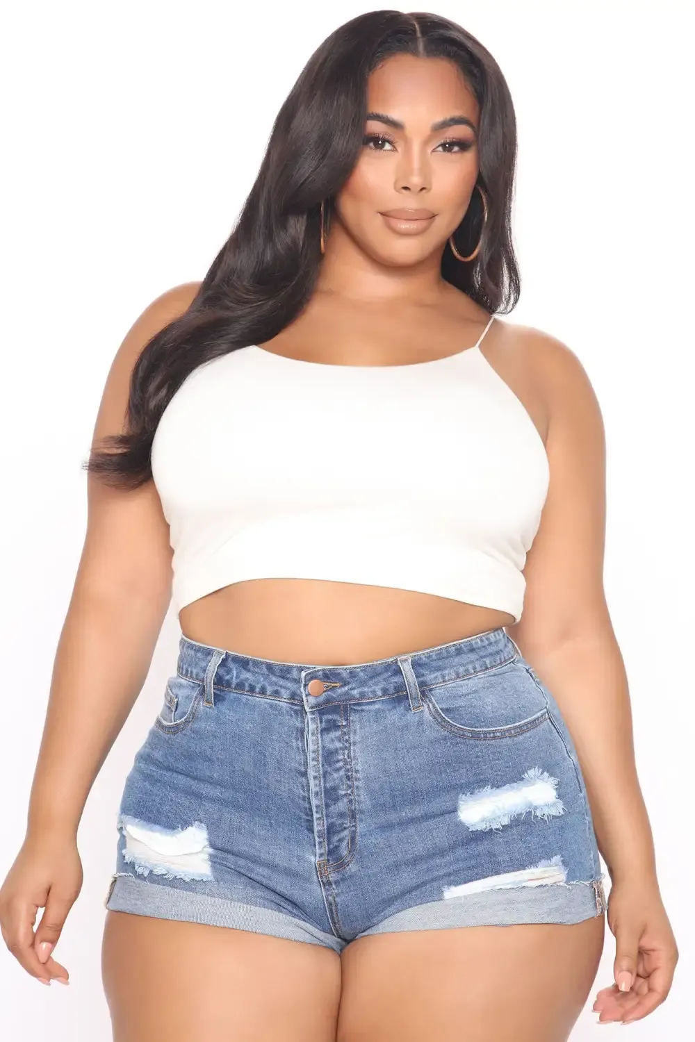Can't Cuff Me Denim Shorts - Dark Wash