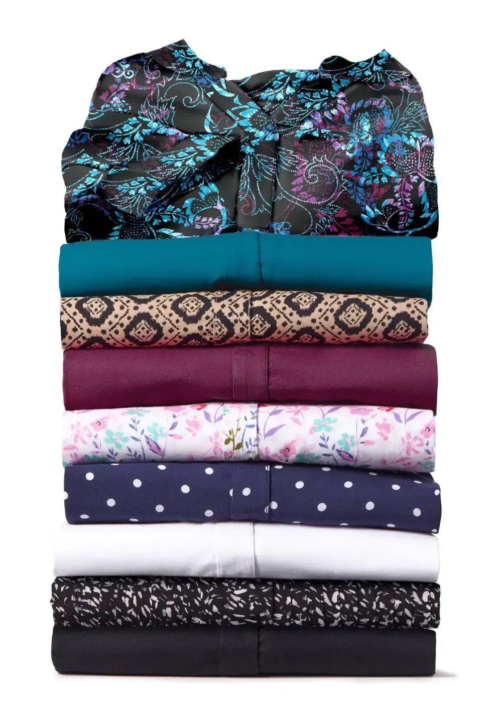 Rayon 7-Day Three-Quarter Sleeve Tab-Front Tunic
