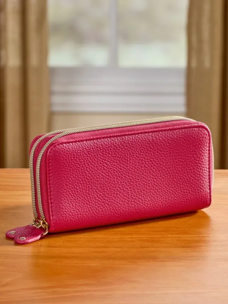 Women's Everyday Double-Zip Organizer RFID-Blocking Wallet