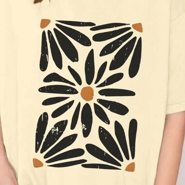 Round Neck Bohemian Print Women's Short Sleeve T-Shirt