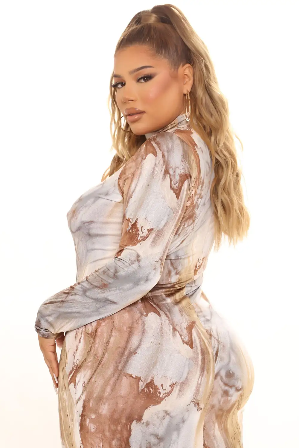 Greatest Obsession Midi Dress - Brown/combo