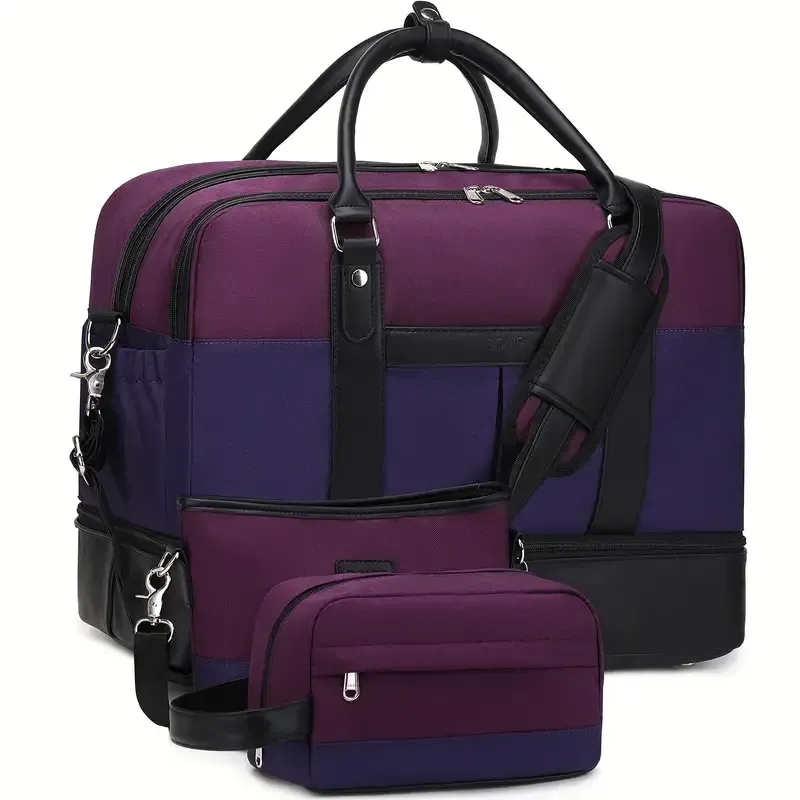Large Capacity Travel Bag Set - Ultra-Lightweight, Smooth-Glide Zipper, Portable, Adjustable Detachable Strap - Unisex, Daily Commute, Weekend Getaway, Business Trip, Overnight Bag, Versatile Handbag