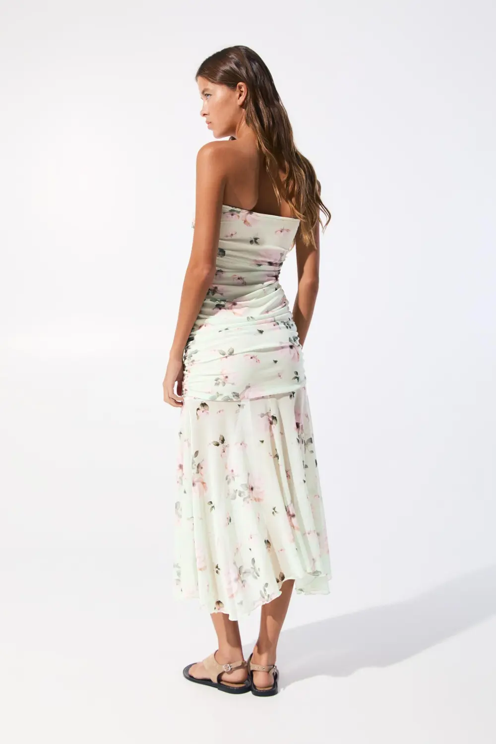 Vestido midi tul flores