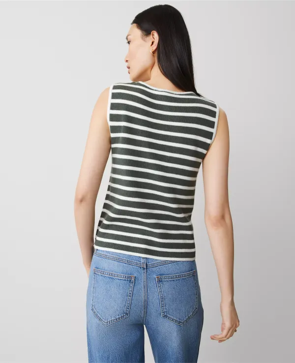 Striped Ribbed Sweater Vest