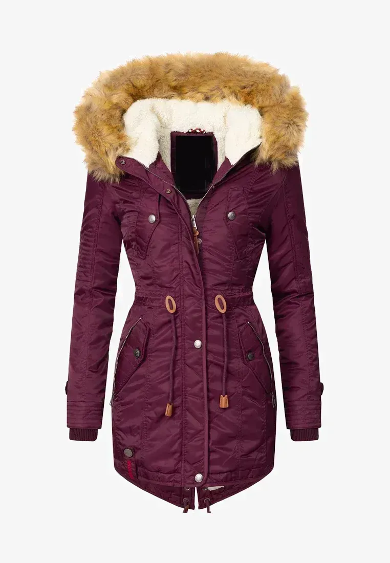 Women's padded parka coat black