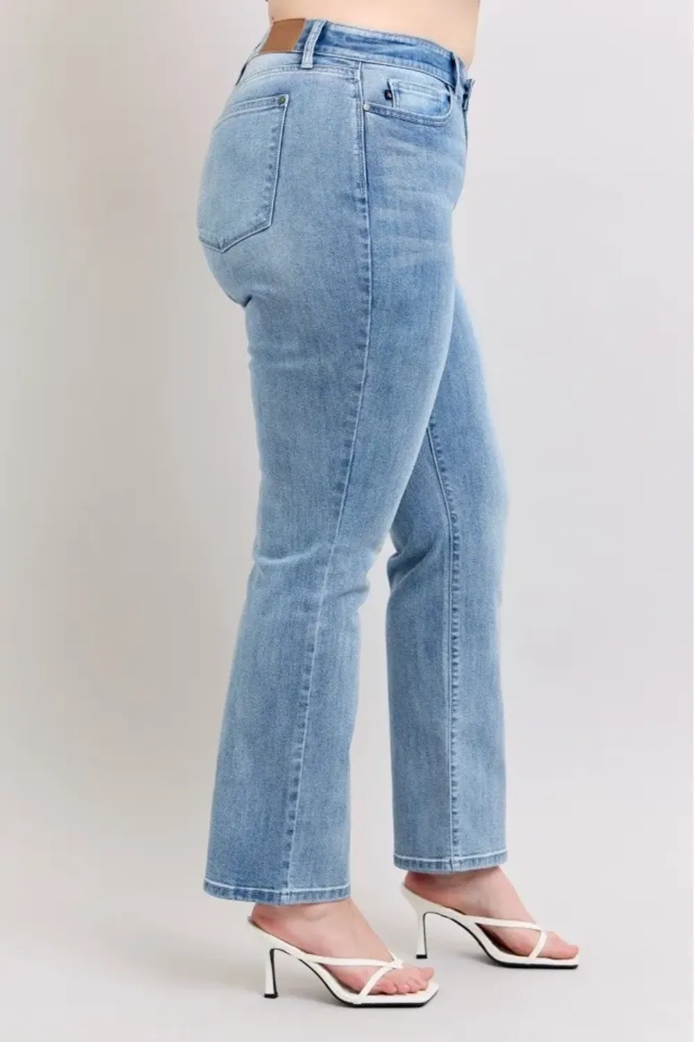 Blue Retro Simple Slim-Fit  Trousers