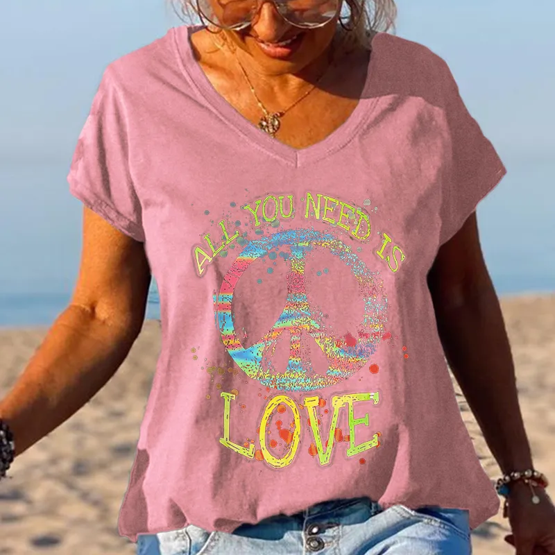 All You Need Is Love Unique Printed Graphic Tees