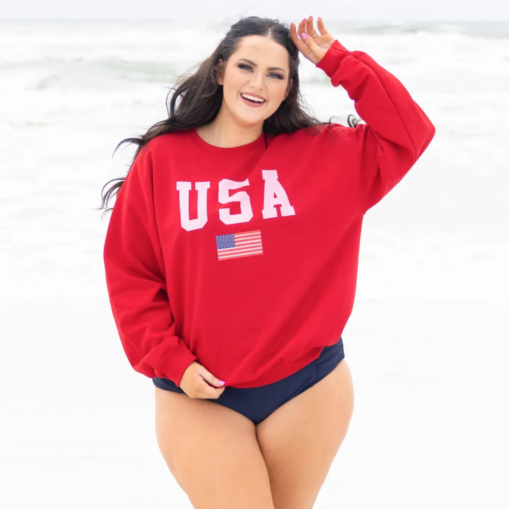 True American Spirit Sweatshirt, Cherry Red