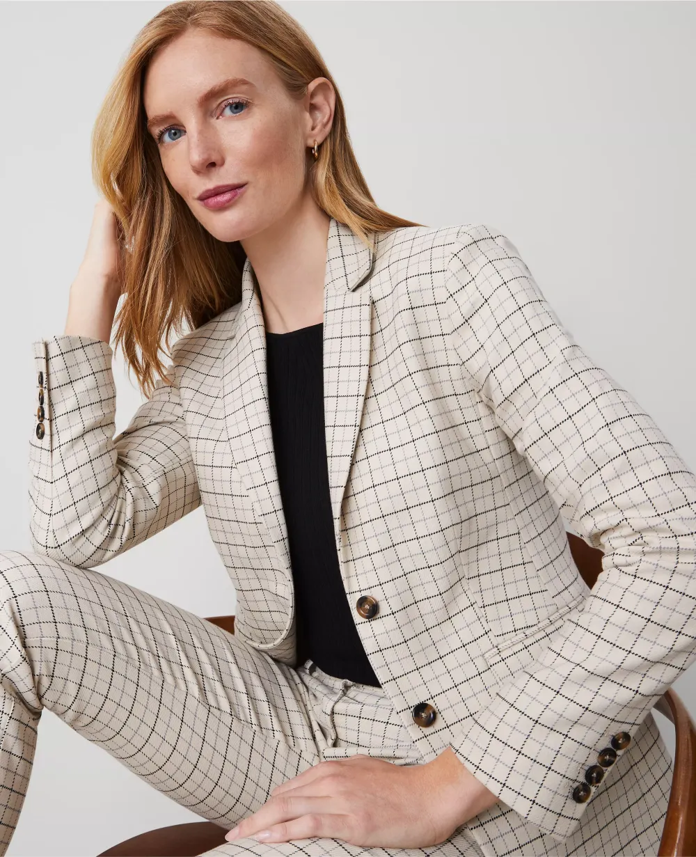 The Greenwich Blazer in Plaid Stretch Cotton