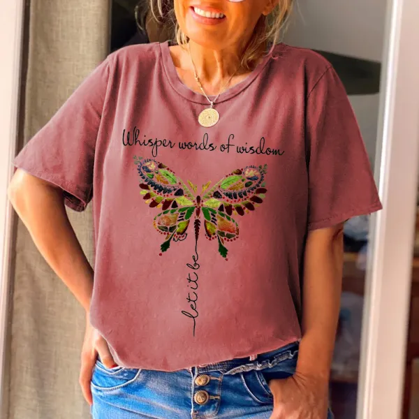 Whisper Words Of Wisdom Butterfly Printed Graphic Tees