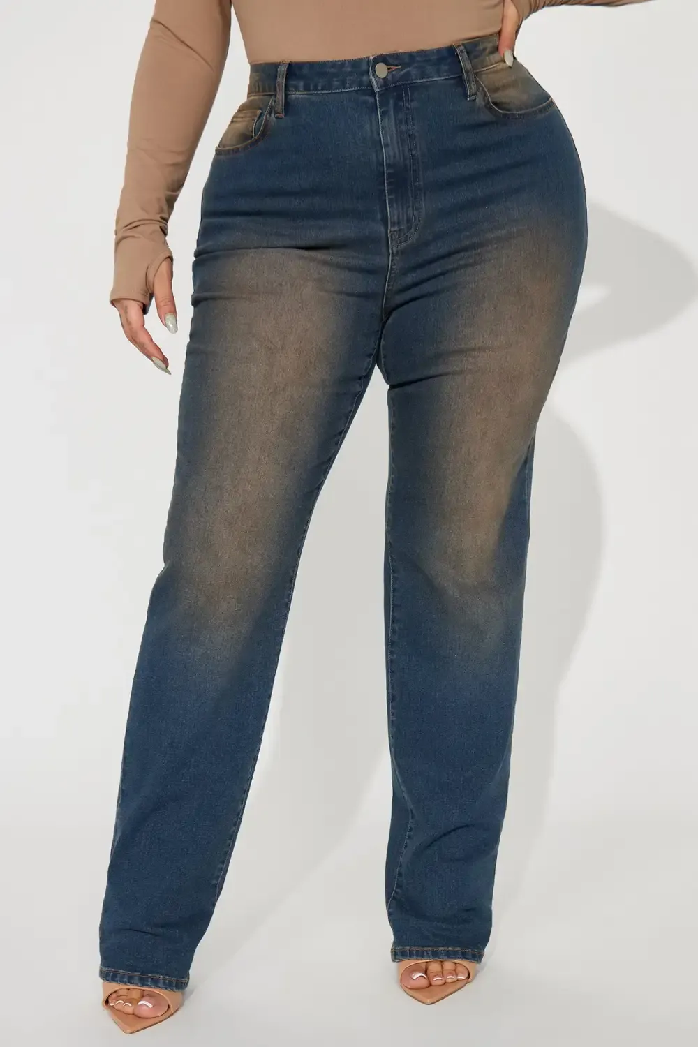 Thick Of It Tinted Straight Leg Jeans - Dark Wash