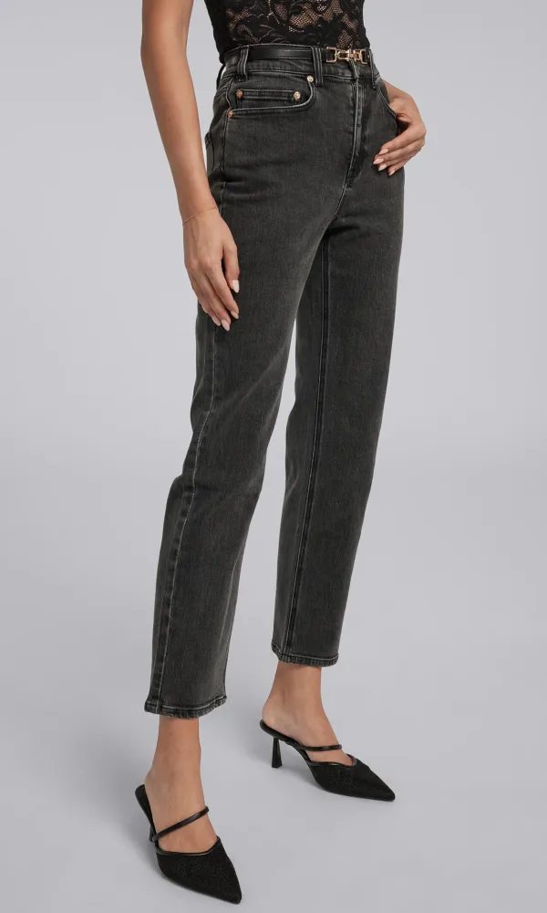 Emmett Denim Pants With Vegan Leather Belt
