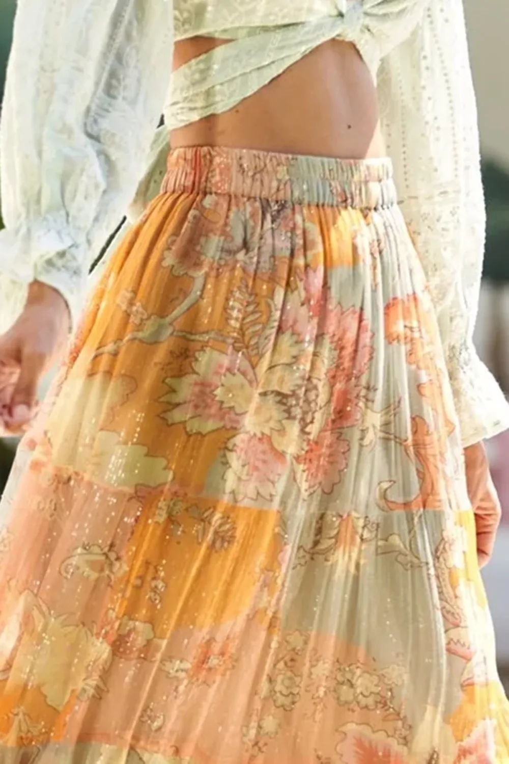 Multicolor Tie Dye High Waisted Maxi Skirt