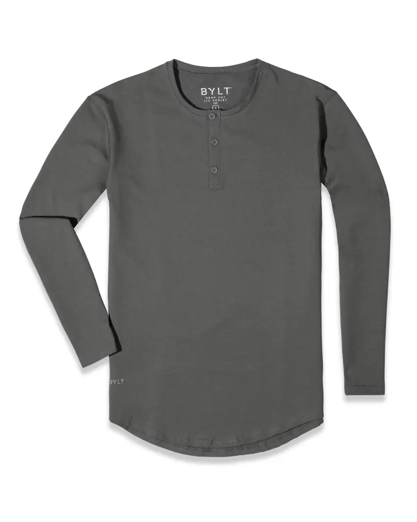 Henley Drop-Cut Long Sleeve: Lux