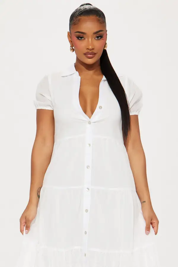 Stella Midi Dress - White