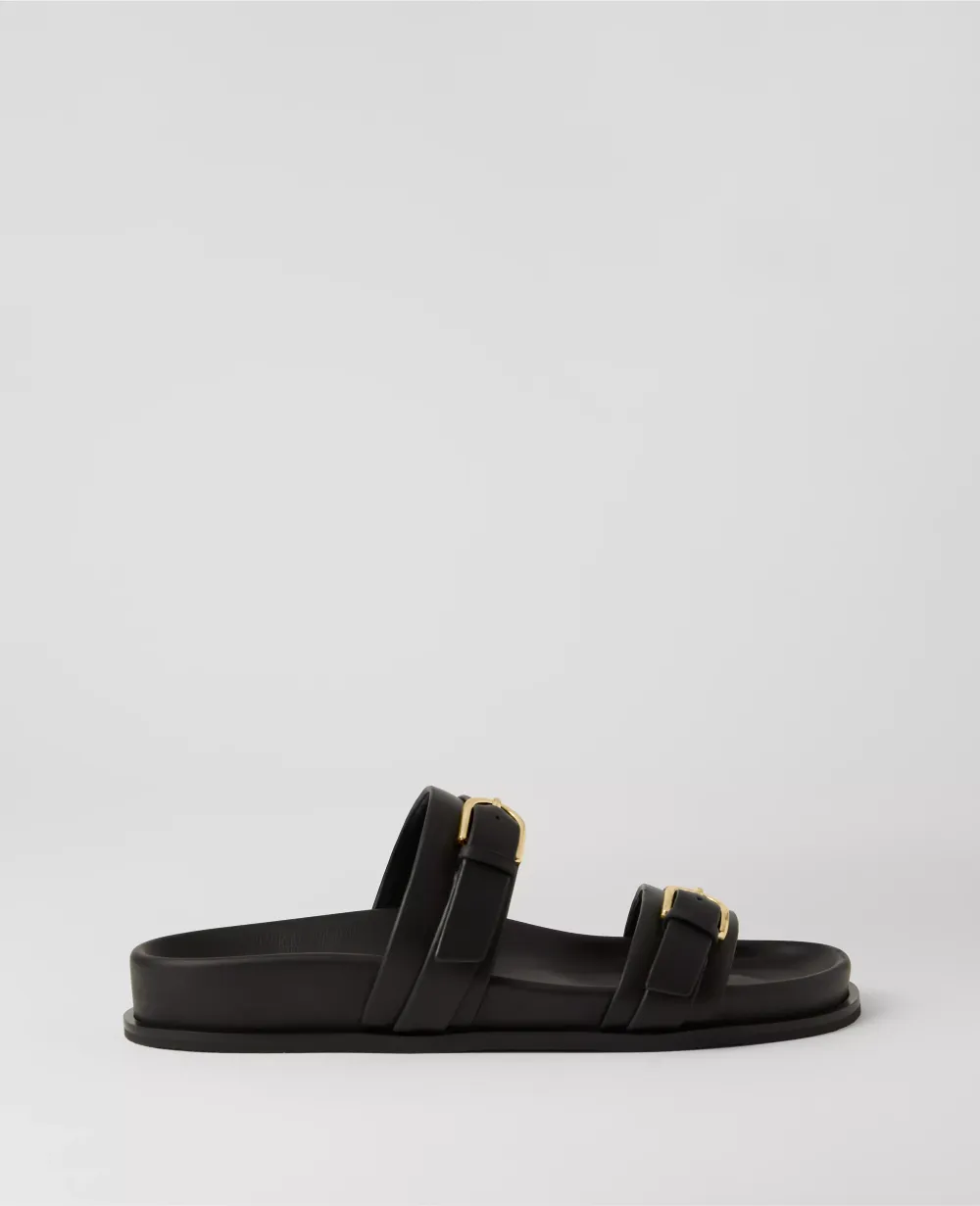 Weekend Collection Buckle Leather Sandals