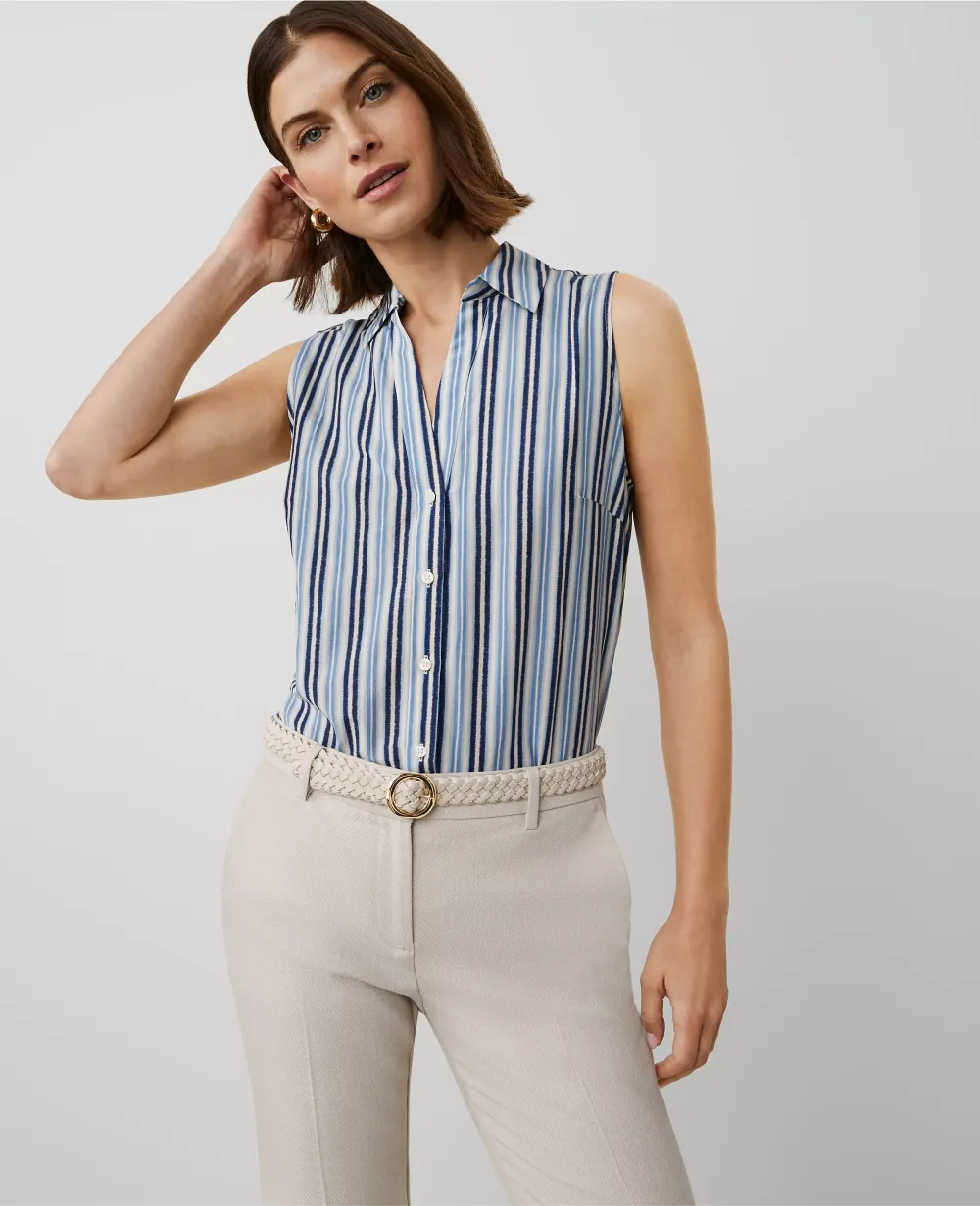 Striped Sleeveless Essential Shirt