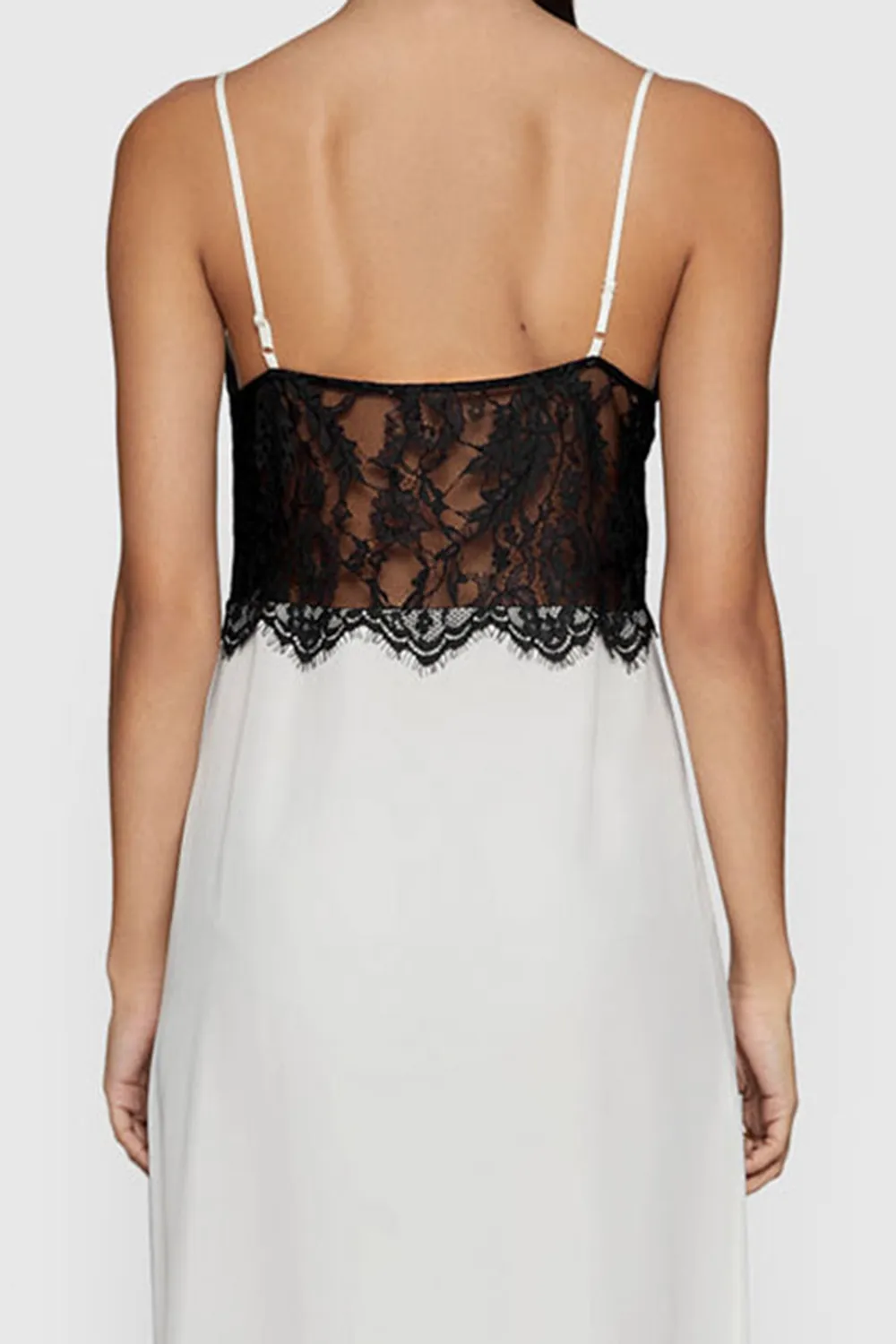 Black And White Suspender Sleeveless Dress