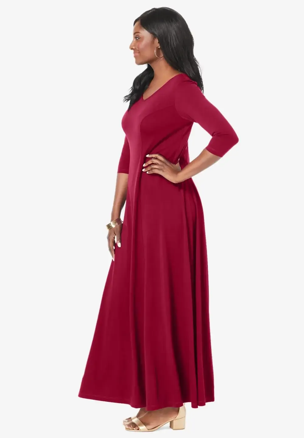 Double-V Maxi Dress