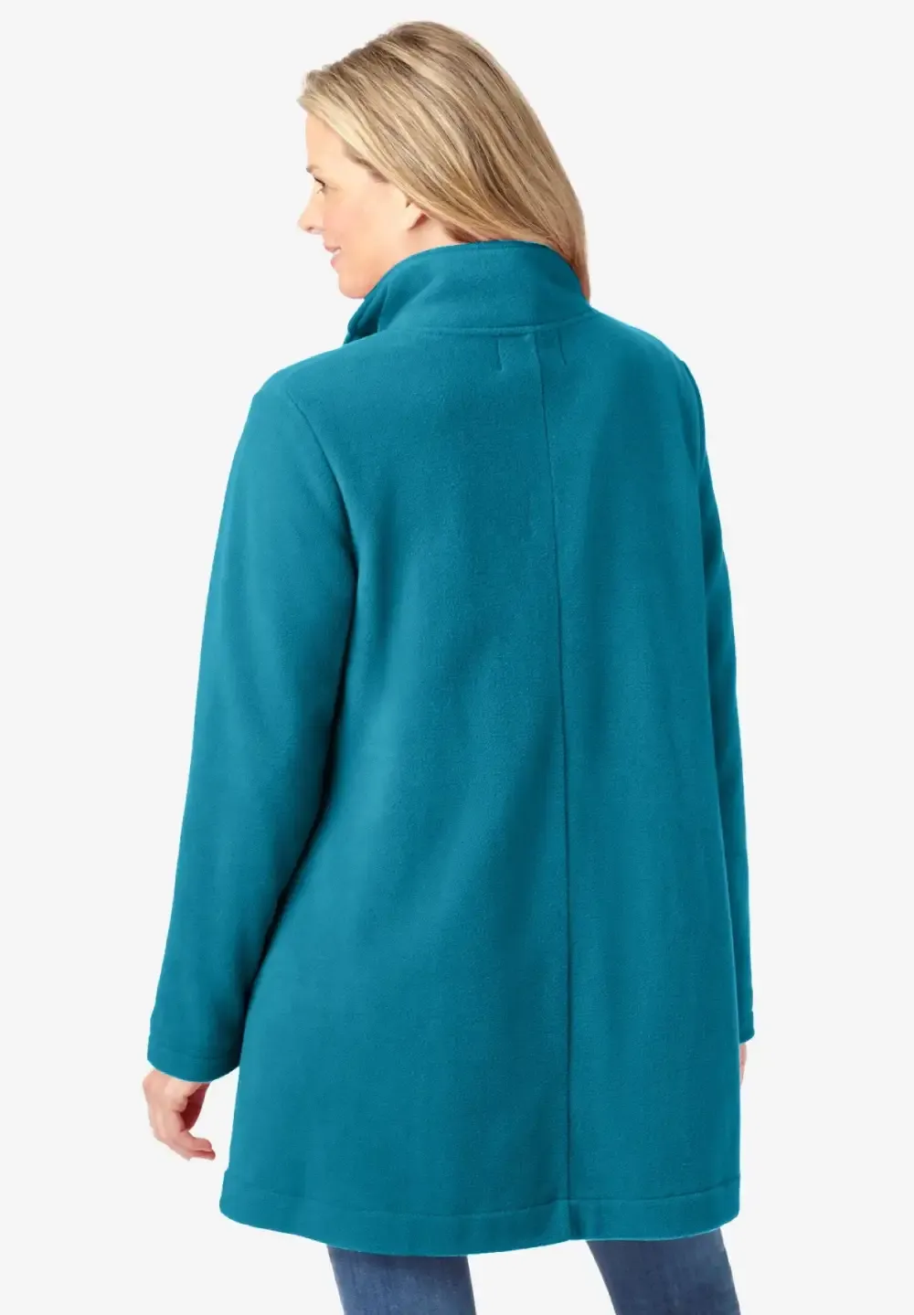 Fleece Swing Funnel-Neck Coat