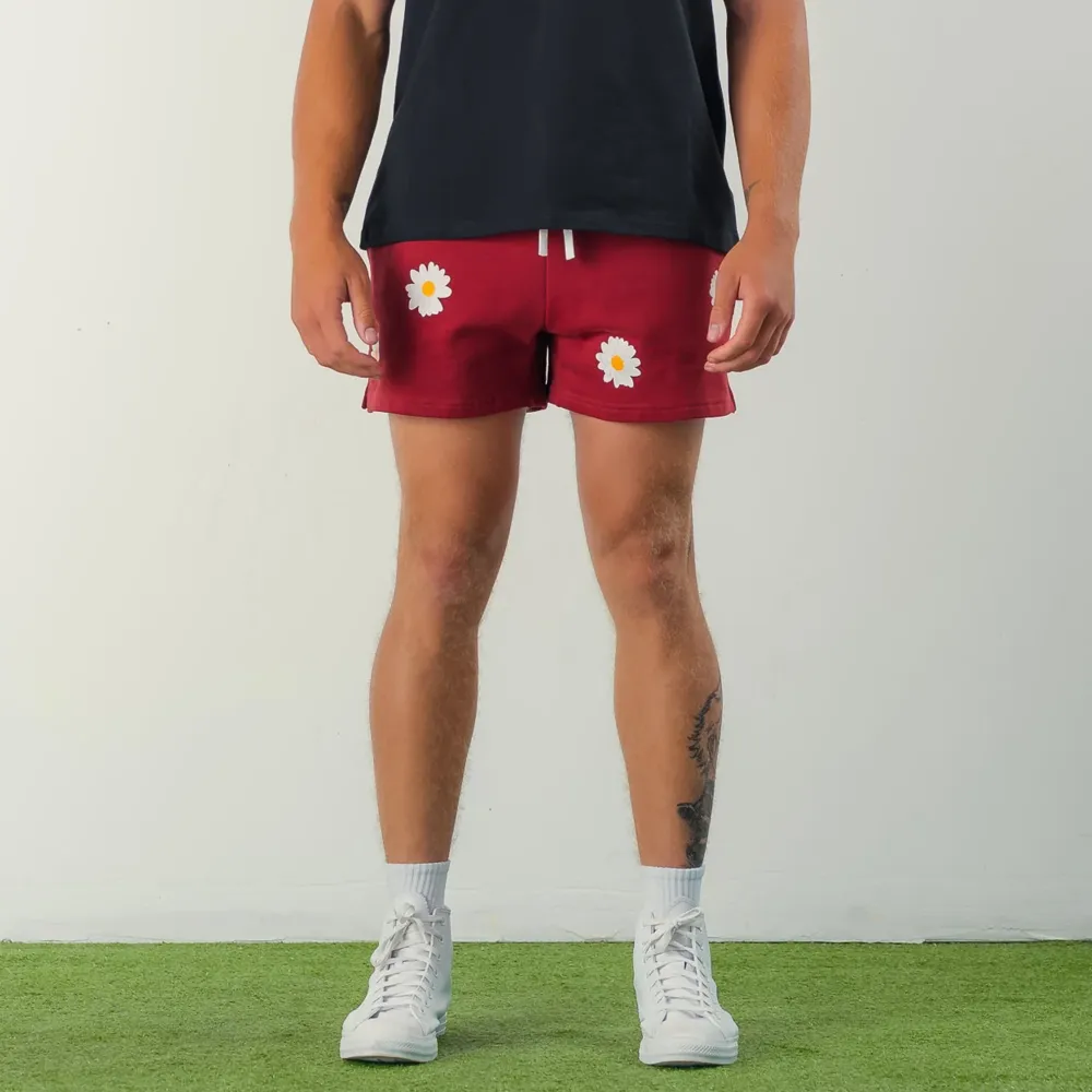 COTTON SHORTS (MID THIGH CUT) DAISY - MAROON