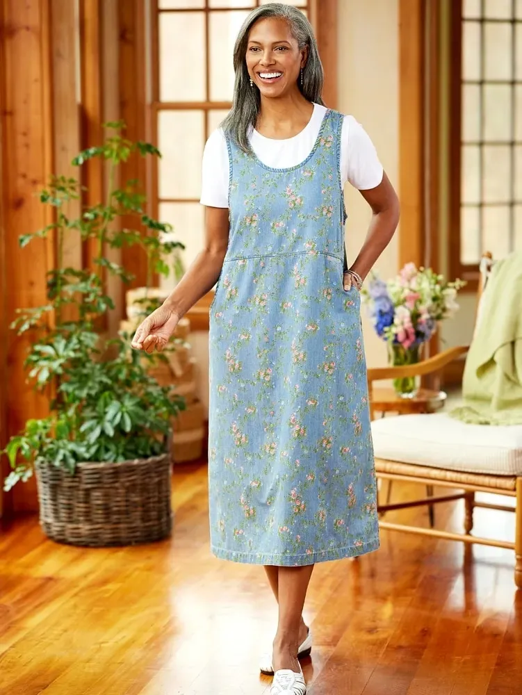 Ella Simone Floral Denim Jumper