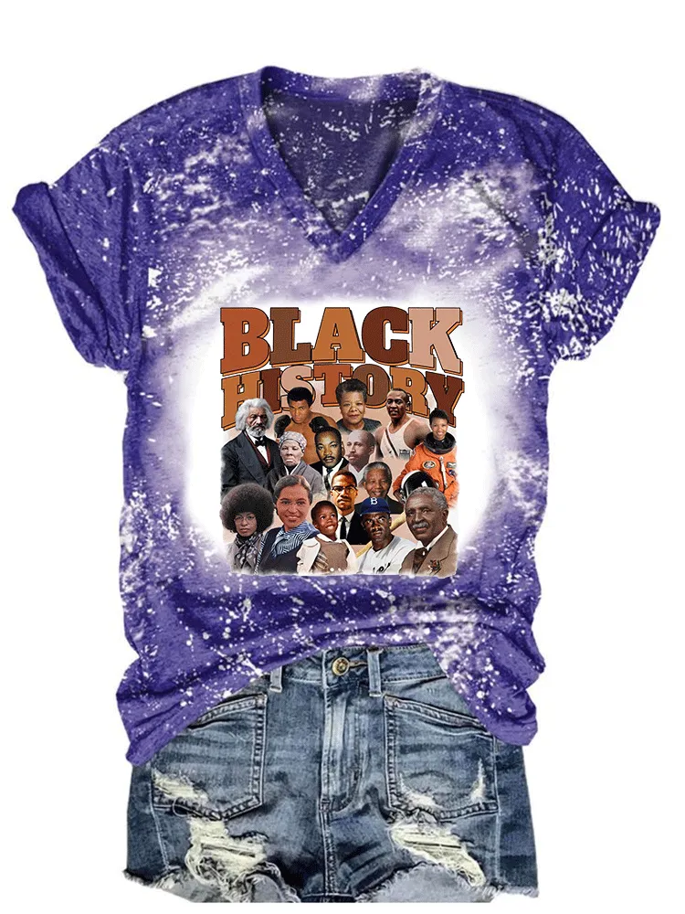 Women'S Black History V-Neck T-Shirt