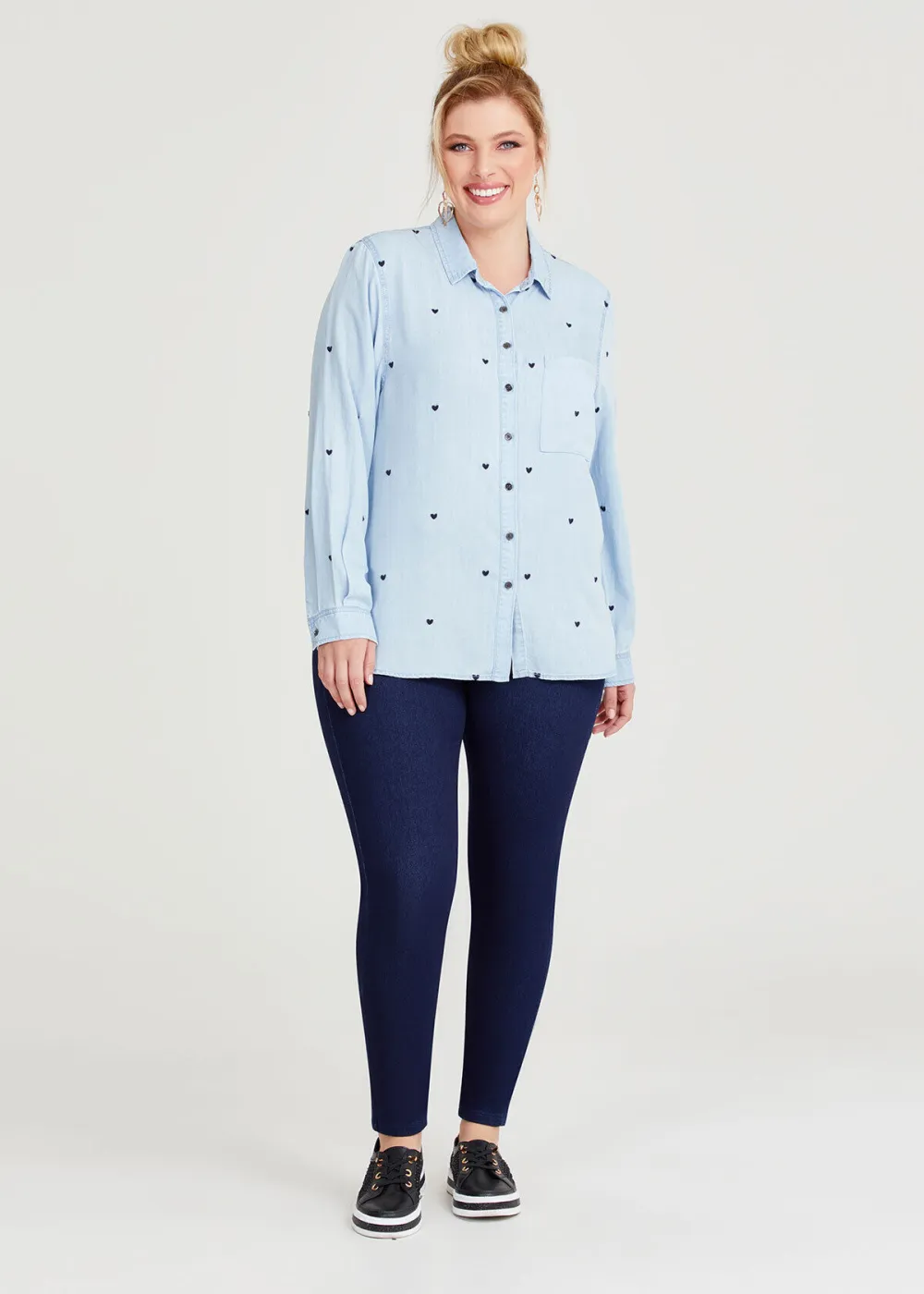 Natural Chambray Heart Shirt