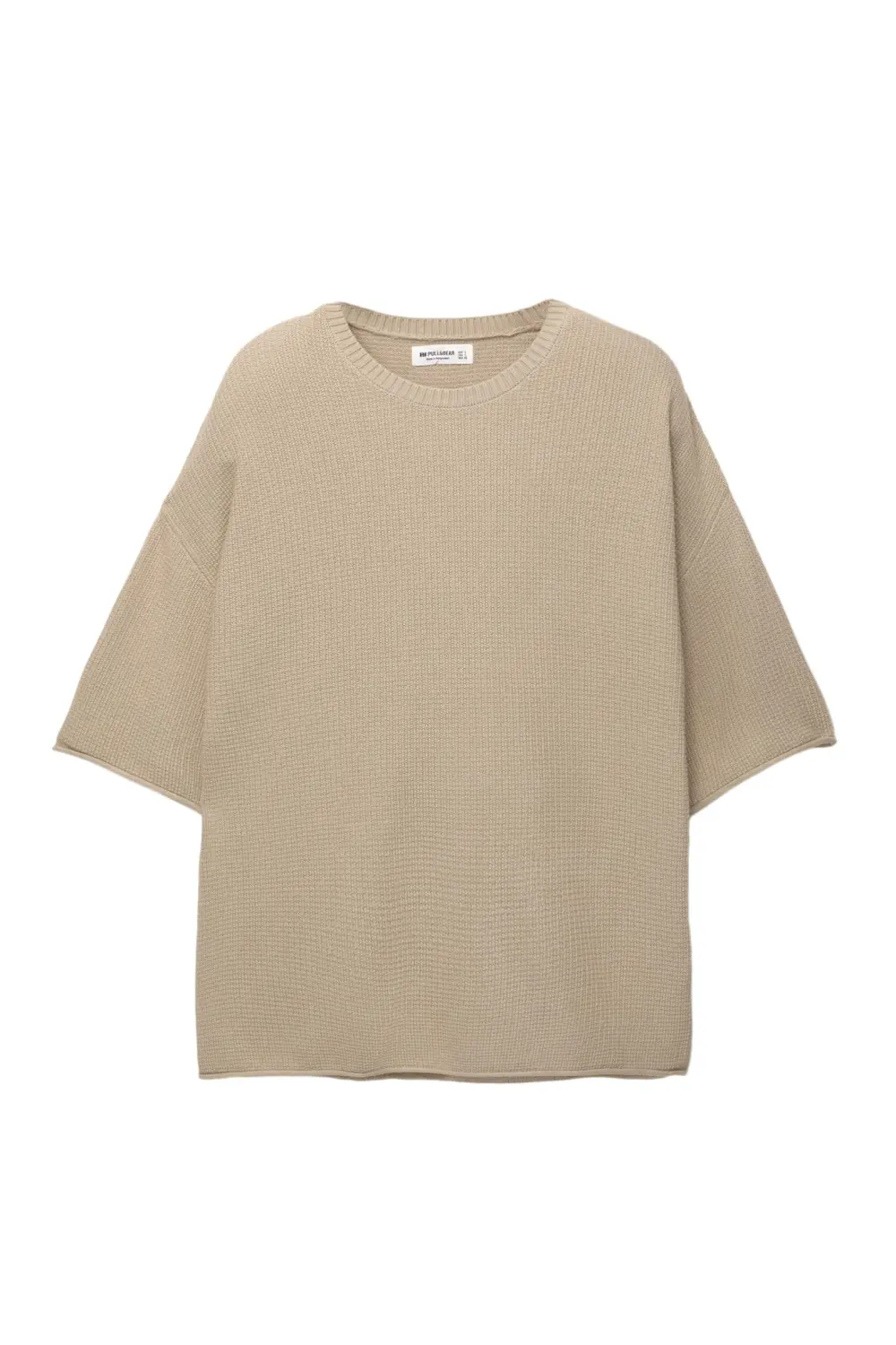 Waffle-knit boxy-fit T-shirt