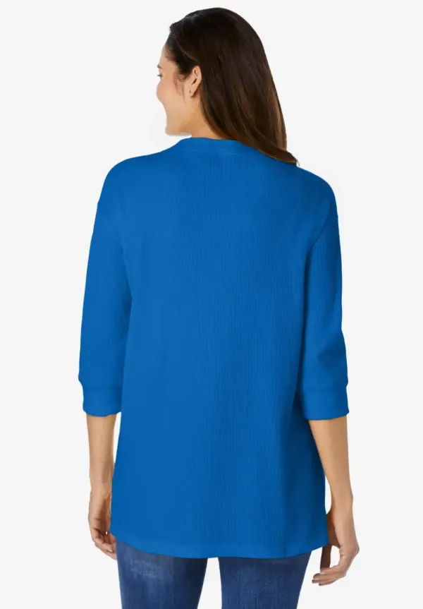 Three-Quarter Sleeve Thermal Sweatshirt
