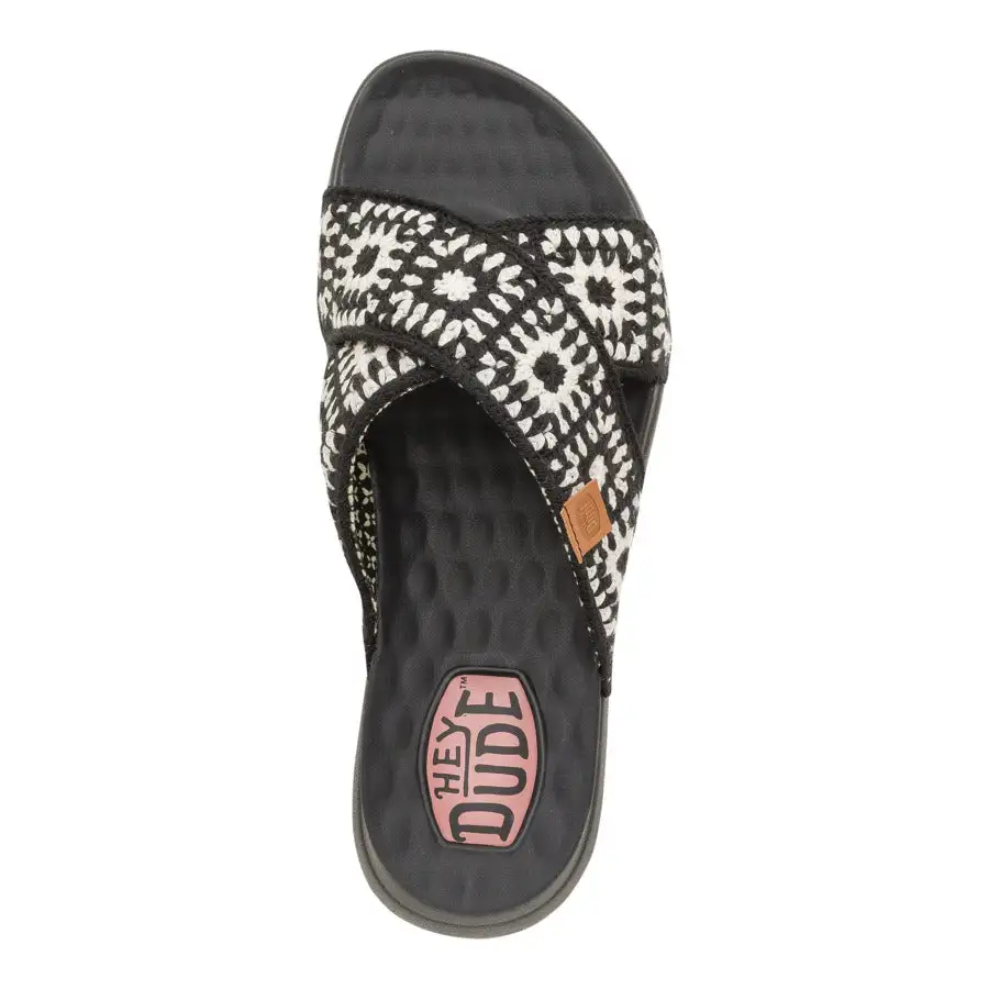 Christi Slide Cottage Crochet - Black/White