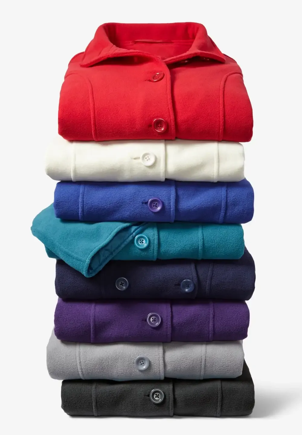 Double-Breasted Hooded Fleece Peacoat