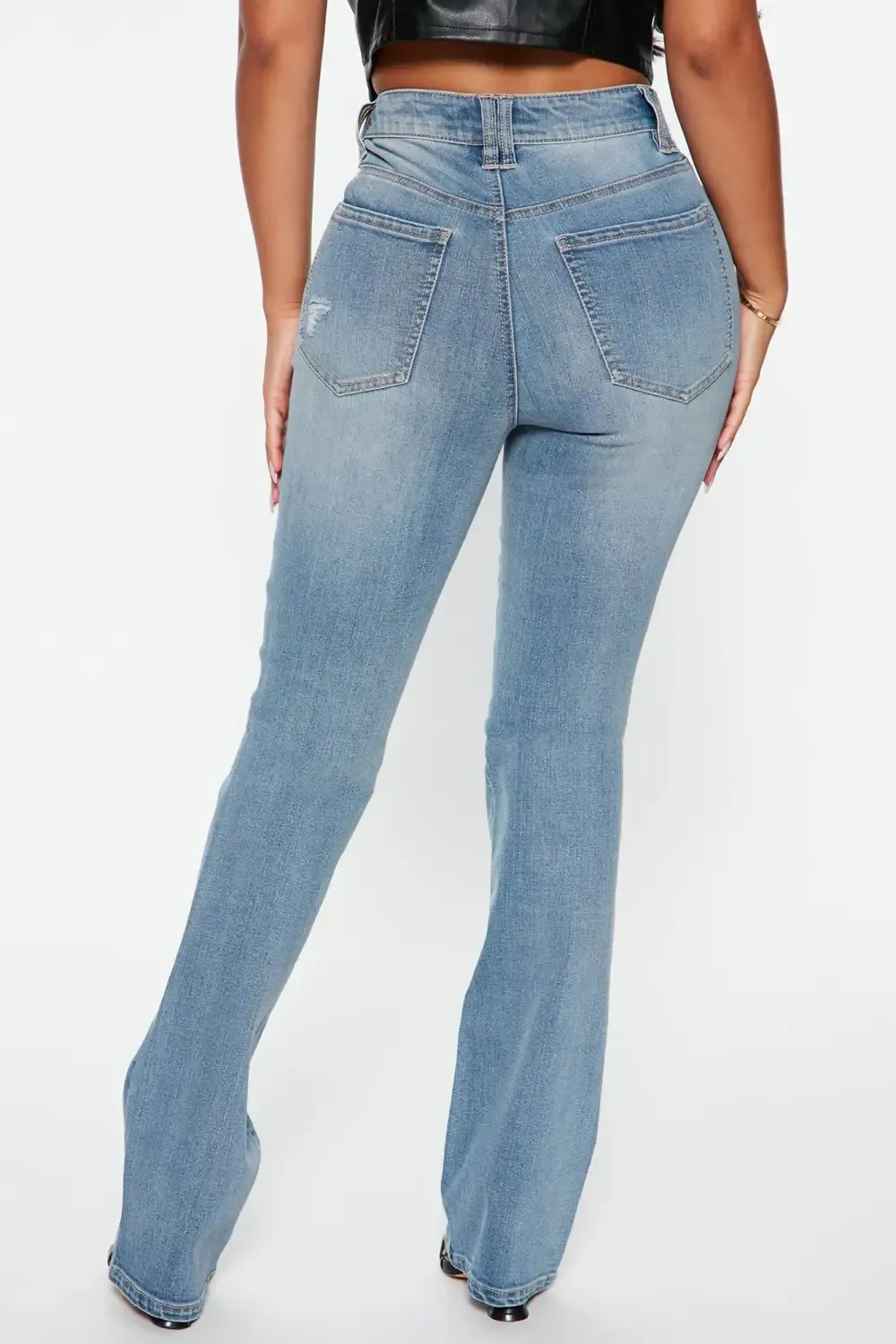 Bridget Distressed Bootcut Jeans - Light Wash