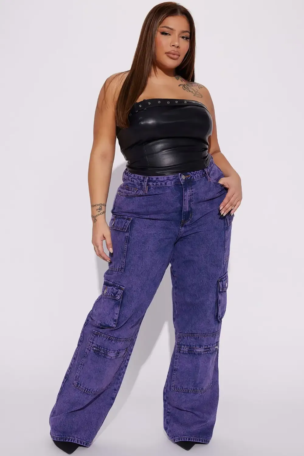 Mad For You Cargo Jeans - Purple