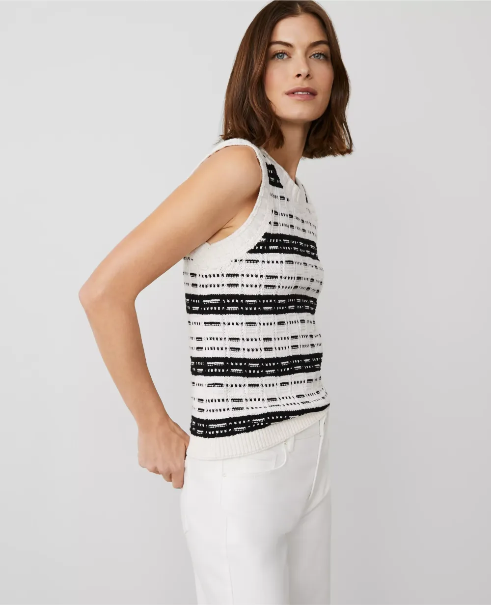 Striped Tweed Sweater Shell