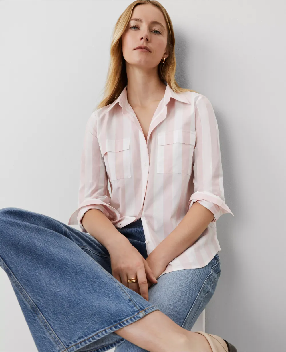Weekend Collection Striped Pocket Blouse