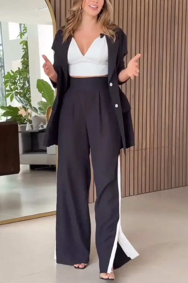Women's Lapel Long Sleeve Casual Suit