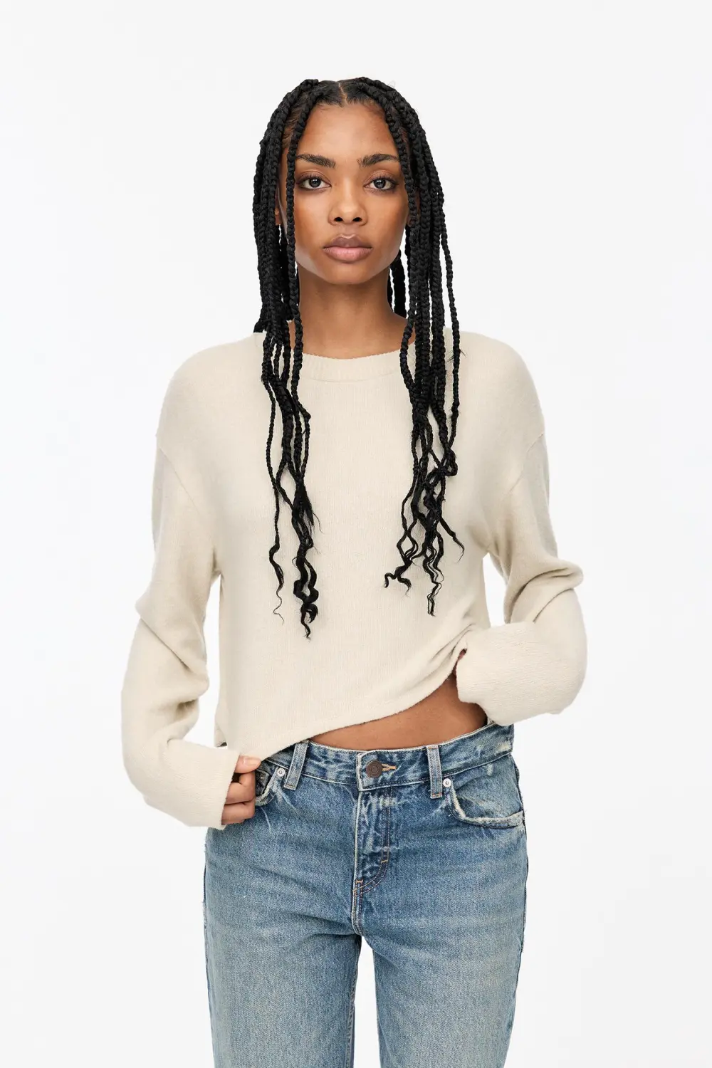 Jersey cropped soft touch