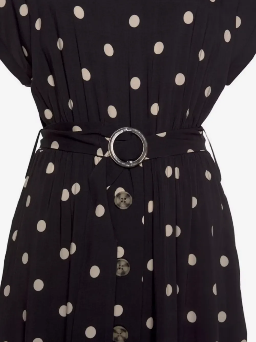 PolkaDot Crew Neck Casual Style Dress