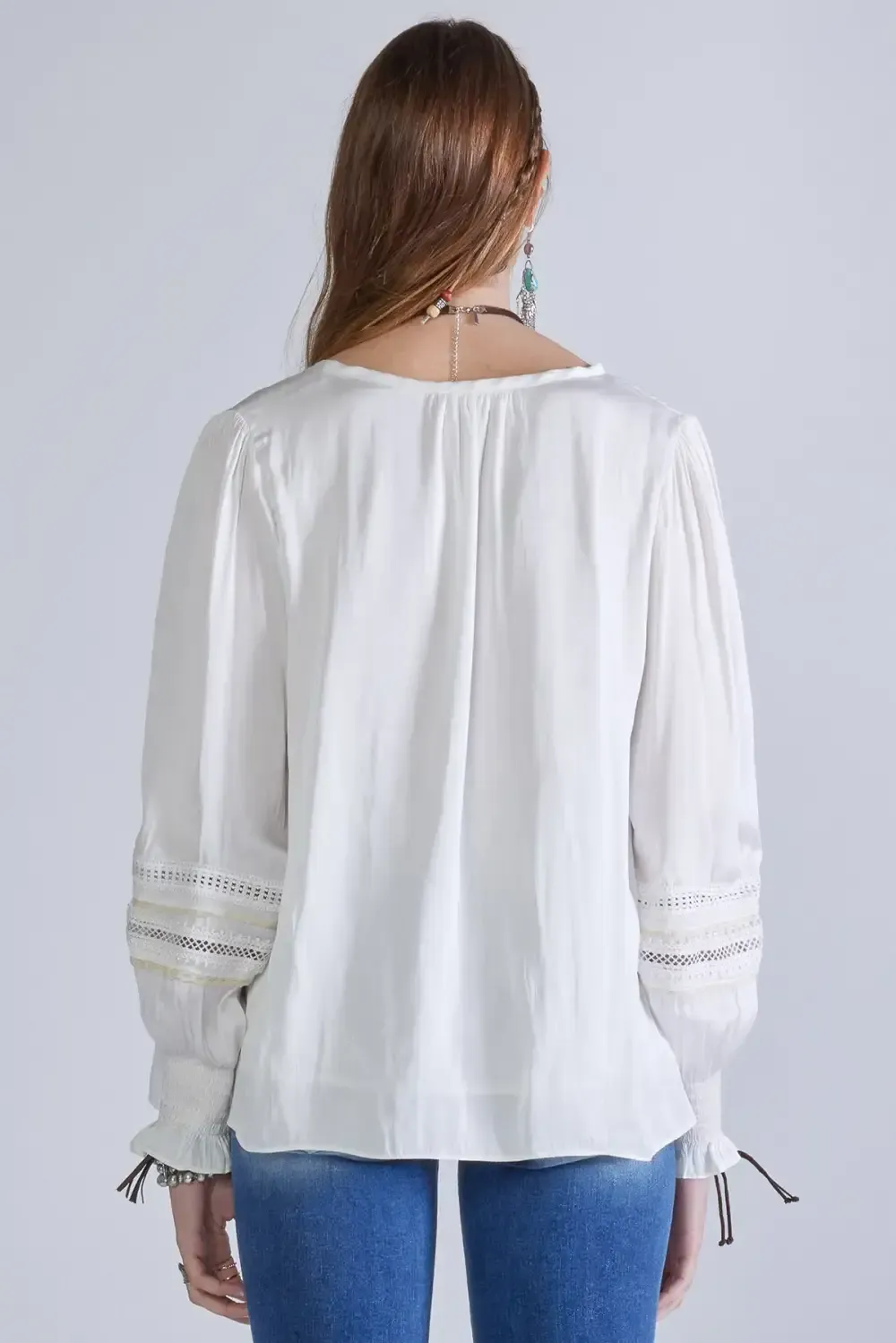 Tie Front Satin Blouse