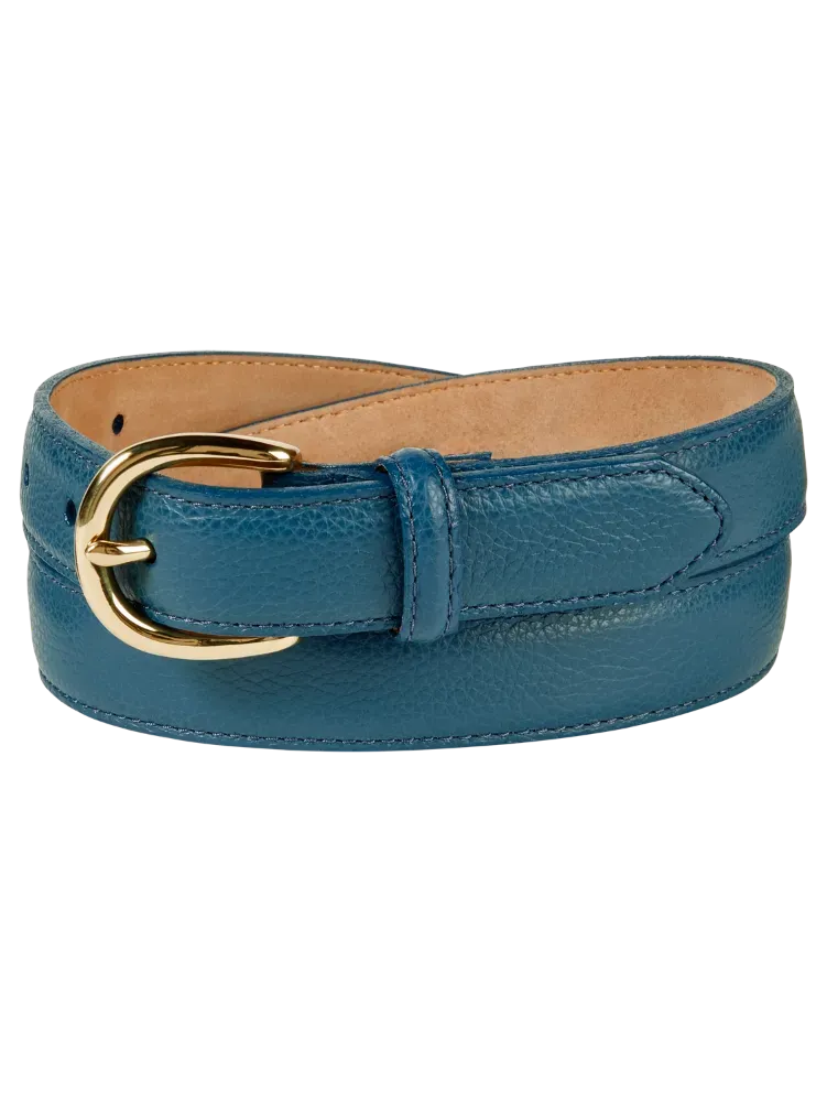 Women's Pebble-Grain Leather Dress Belt