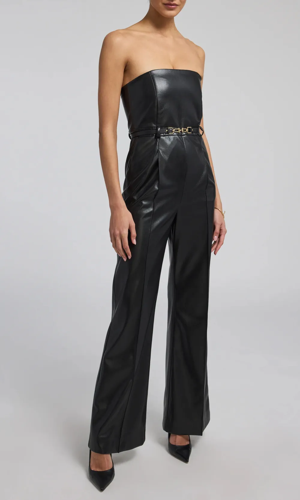 Cristelle Vegan Leather Jumpsuit
