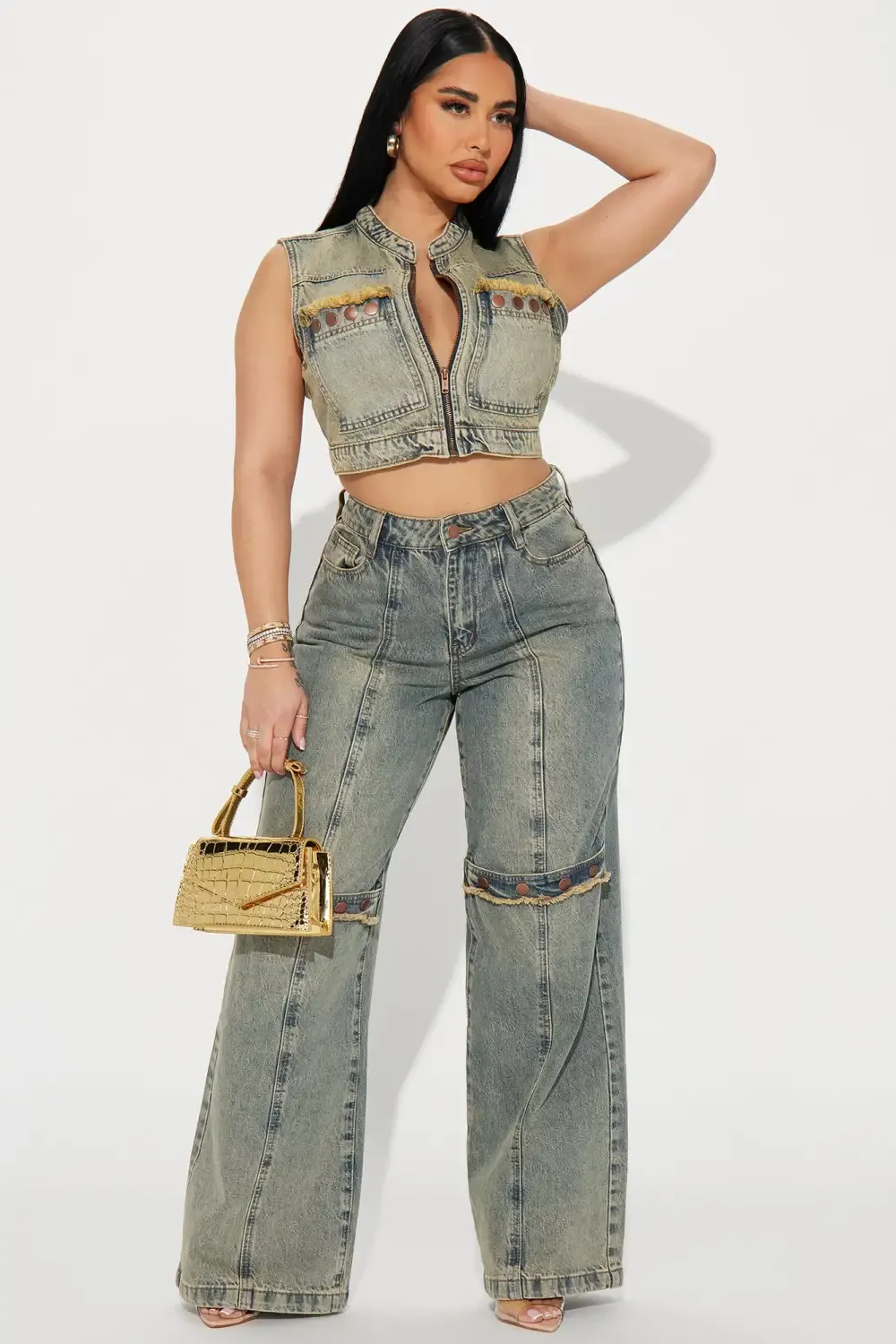 All Too Well Tinted Denim Vest - Vintage Wash