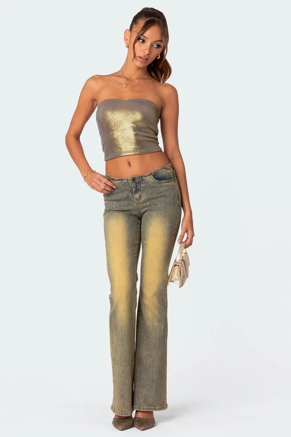 Spotlight Metallic Tube Top