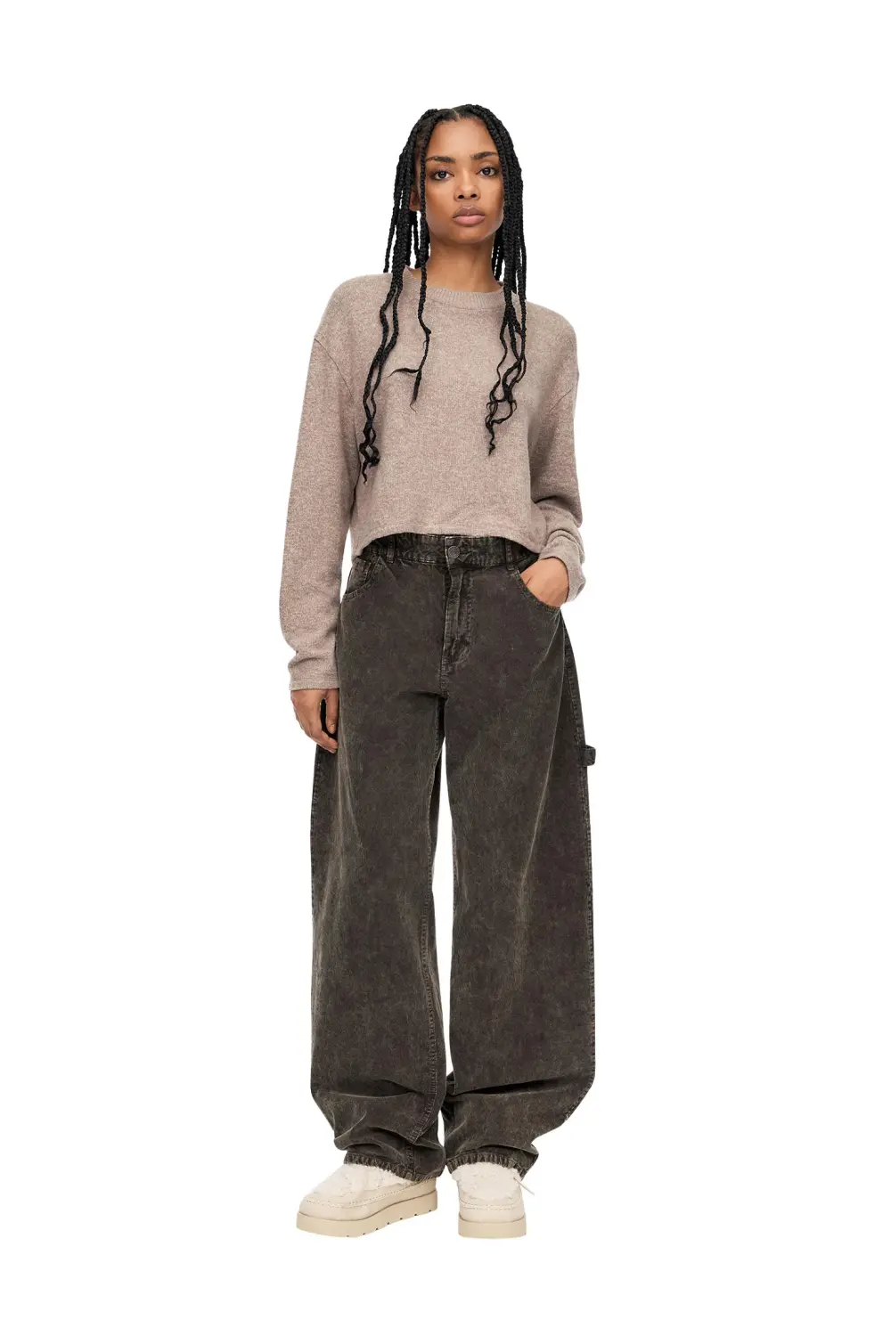 Jersey cropped soft touch