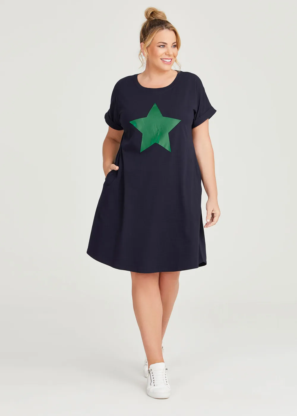 Cotton Star Print Dress