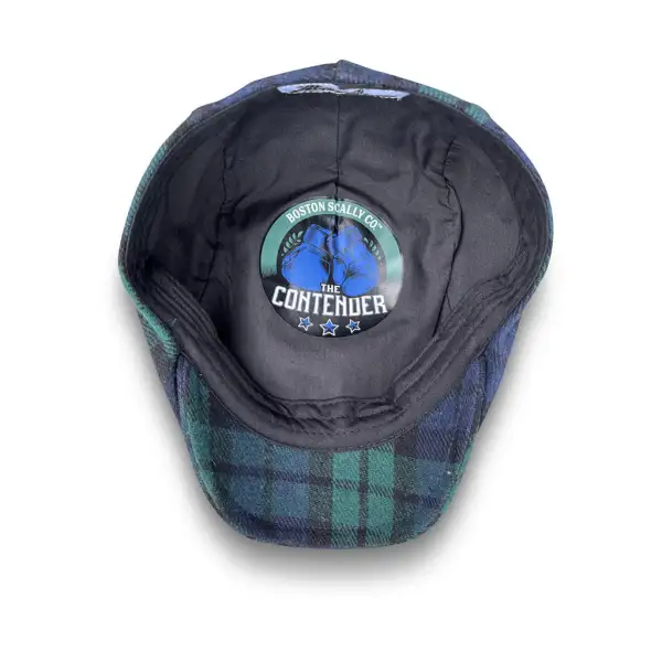 The Contender Black Watch Boston Scally Cap - Clover & Navy