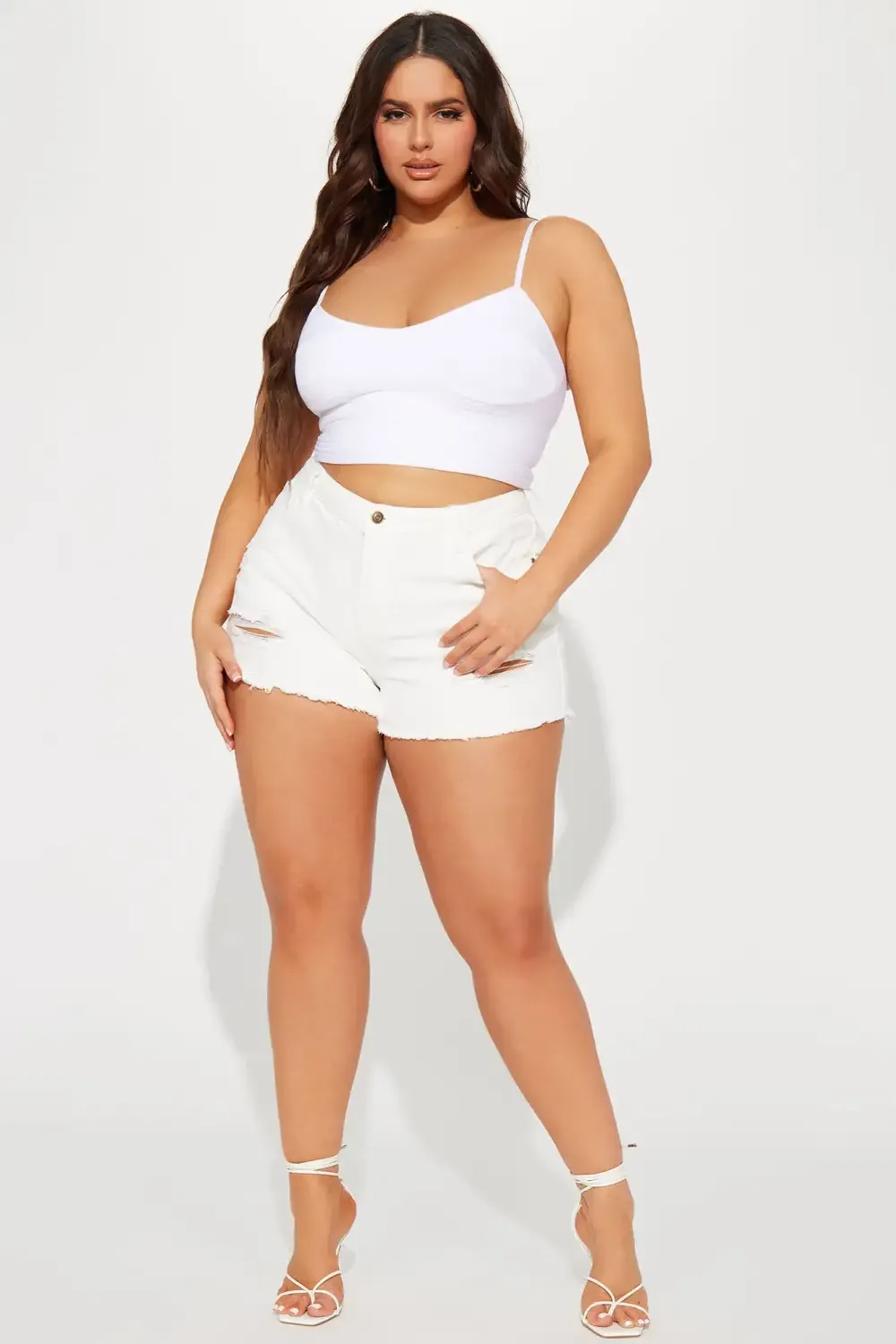 The O.C. Low Rise Denim Shorts - White